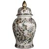 Traditional Temple Ginger Jar Vase Blue and White Floral Temple Ginger Jar Vase Chinamingstyle Antique Ceramic Flower Vases for Home Decor Living Room Office-A H37xd17cm view 1