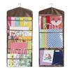 ProPik Hanging Double Sided Gift Bag Storage Organizer with Multiple Front and Back Pockets - Organize Your Gift Wrap, Tissue Paper, and Paper Bags 38 x 16 Inch PVC (Brown) view 1