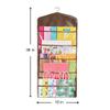 ProPik Hanging Double Sided Gift Bag Storage Organizer with Multiple Front and Back Pockets - Organize Your Gift Wrap, Tissue Paper, and Paper Bags 38 x 16 Inch PVC (Brown) view 3