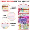 Primode Gift Bag and Tissue Paper Storage, Hanging Organizer with Multiple Front and Back Pockets Double Sided, Organize Gift Wrap and Paper Bags 38 x 16 Inch (Red) view 4