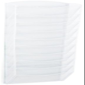 Displays2go Single & Multi-Tiered Metal Mesh Literature Wall Rack, 10-20 Pockets - White (MSHWL10WHT)