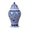 Ancient Blue and White Temple Jar Antique Traditional Temple Ginger Jar Vase Ceramic Vases Chinamingstyle Floral Temple Ginger Jar Vase Table Centerpieces Vase-E D28xh53cm view 1