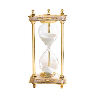 Jayiaine Hourglass Timer, 30 Minutes Sand Clock, Embossed Metal Glass Hourglass Timer Used for Wedding Vintage Home Kitchen Sand Timer Office Classroom Decoration,A