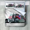 Roadchoice Truck Head Duvet Cover Queen Set,American Flag Graffiti Comforter Cover 3PCS for Boys Girls,Truck Decor 1 Duvet Cover with 2 Pillowcase view 1