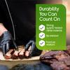 Inspire HEAVY DUTY 6Mil ORIGINAL Quality Stretch Nitrile Gloves Black Disposable Latex Free | Food, Industrial, Mechanic Tattoo (6Mil Black, Medium) view 3