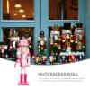 PRETYZOOM Nutcracker Figures 14In Christmas Nutcracker Ornaments Pink Traditional Wooden Ornaments Puppet Toys for Christmas Valentines Day Party view 3