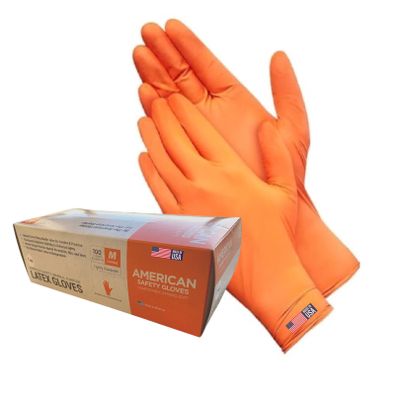American Safety Glove Latex Disposable Low Protein Natural Rubber Non-Allergy 7 MIL 2 Boxes of 100 each (Medium, 200, Count)