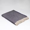 Biddy Murphy, Fine Irish Linen Throw Toss Blanket, 79" x 57" Inches, 3" Fringe, Traditional Herringbone Weave, Soft Premium Flax Fiber, Imported from Ireland, Denim Grey view 3