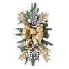 Artificial Christmas Teardrop Swags Xmas Staircase Decoration Winter Teardrop Holiday Swag Christmas Wreaths Christmas Simulation Garland Hanging Pendant for Front Door Holiday Ornaments (1PCS, F) view 1