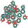 24Pack Mini Christmas Wreaths Artificial Miniature Christmas Wreath Xmas Tree Hanging Ornaments for Crafts and Dollhouse Decoration view 1