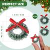 24Pack Mini Christmas Wreaths Artificial Miniature Christmas Wreath Xmas Tree Hanging Ornaments for Crafts and Dollhouse Decoration view 3