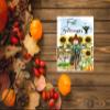 Fall Blessings Scarecrow Wood Mini Sign 5" x 5" view 2