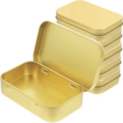 Zerodeko Rectangular Tin Box With Lid: 6pcs Tinplate Gift Boxes Metal Candy Boxes Mini Cookie Containers For Soap Mint Beads Jewelry Home Storage Metal Tin