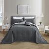 Blythease Oversized King Bedspread, Ultrasonic Lightweight Bedding Cover, Paisley Pattern, Reversible, 5 Piece, 100% Microfiber, Dark Grey view 1