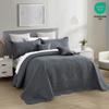 Blythease Oversized King Bedspread, Ultrasonic Lightweight Bedding Cover, Paisley Pattern, Reversible, 5 Piece, 100% Microfiber, Dark Grey view 3