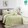 Blythease Oversized King Bedspread, Ultrasonic Lightweight Bedding Cover, Paisley Pattern, Reversible, 5 Piece, 100% Microfiber, Sage Green view 3