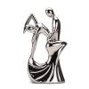 BRABUD Ceramic Romantic Couple Dancing Sculpture Abstract Statue Eelectroplating Sliver Smooth Finish Home Desk Decoration Wedding Gift Collectible Figurine 11in(H) TQGJBS347 view 1