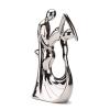 BRABUD Ceramic Romantic Couple Dancing Sculpture Abstract Statue Eelectroplating Sliver Smooth Finish Home Desk Decoration Wedding Gift Collectible Figurine 11in(H) TQGJBS347 view 3