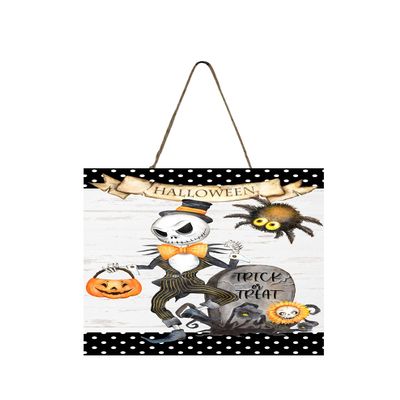 Skeleton Trick or Treat Halloween Wood Mini Sign 5" x 5"