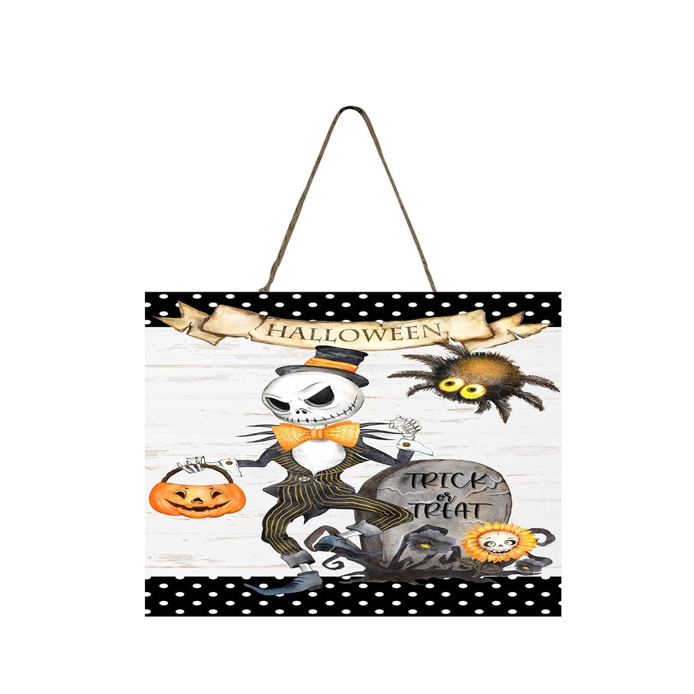 Skeleton Trick or Treat Halloween Wood Mini Sign 5" x 5"