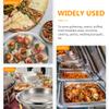 YIEOTM Stainless Steel Chafing Dish Buffet Set, 2 Packed Full Size Round Catering Warmer Set with Glass Lid & Holder for Weddings Parties Banquets Catering Events/Gold / 24cm view 3
