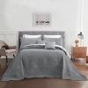 Blythease Oversized King Bedspread, Ultrasonic Lightweight Bedding Cover, Paisley Pattern, Reversible, 5 Piece, 100% Microfiber, Grey view 1