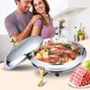 YIEOTM 2 Packed Full Size Stainless Steel Chafing Dish Buffet Set, Buffet Dining Server Dish Warming Tray for Weddings Parties Banquets Catering Events/Gold / 24CM view 2