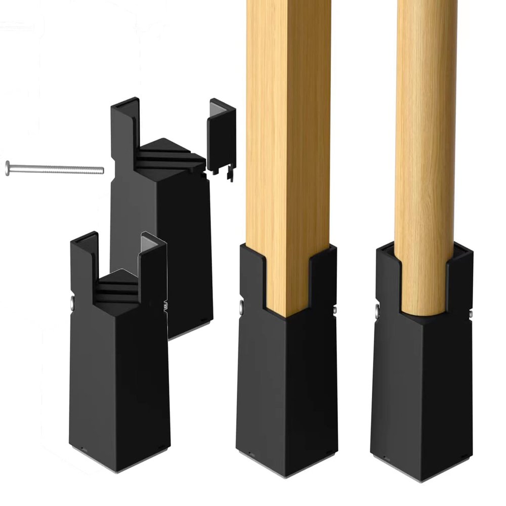 Sephyroth Adjustable Bed Risers Furniture Risers 4Pack with Screw Clamp.Table Desk Chair Risers.Bed Risers 4Inch Fit Furniture's Square/Round Leg Diameter from 0.8''1.6'' (4Inch Black)