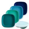 Re-Play Toddler Plates - 22 Oz. Deep-Walled Flat Kids Plates - Dishwasher & Microwave Safe - Made in USA - Set of 4-7.37" x 7.37" x 1.25" - A True Blue view 1
