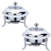 YIEOTM 2 Packed Full Size Stainless Steel Chafing Dish Buffet Set, Buffet Dining Server Dish Warming Tray for Weddings Parties Banquets Catering Events/Silver / 24CM view 1