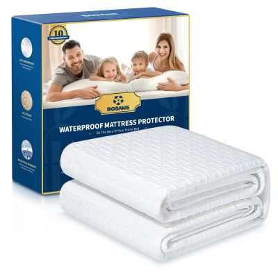 100% Waterproof Queen Mattress Protector Breathable Cooling 3D Air Fabric Mattress Cover Smooth Soft Hypoallergenic Noiseless Bed Cover Machine Washable Vinyl Free, 8-21'' Deep Pocket