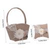 DECHOUS Flower Girl Basket and Ring Pillow Set Rustic Burlap Lace Decor Petals Storage Basket Rose Ring Bearer Pillow for Anniversary Wedding Party Supplies view 2