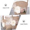 DECHOUS Flower Girl Basket and Ring Pillow Set Rustic Burlap Lace Decor Petals Storage Basket Rose Ring Bearer Pillow for Anniversary Wedding Party Supplies view 3