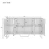 Polibi Moderm Sideboard with 4 Doors, Adjustable Shelves, Metal Handle and Legs, Solid Wood Cabinet Side Table for Entryway Living Room Bedroom, White view 2