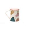 Coffee Mugs Ceramic Couple Water Cup Coffee Cup Large Capacity Office Mug with Lid 13.5OZ(Pink/Black) Mug Set (Color : Pink) view 1
