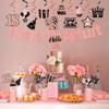 WATINC 42pcs 18th Glitter Rose Gold Birthday Banner Party Decoration, Time to Adult Hanging Garland Swirls Signs for 18 Years Old Girls Bday Party Favor, Rose Gold Cake Topper Centerpieces Table Decor view 4