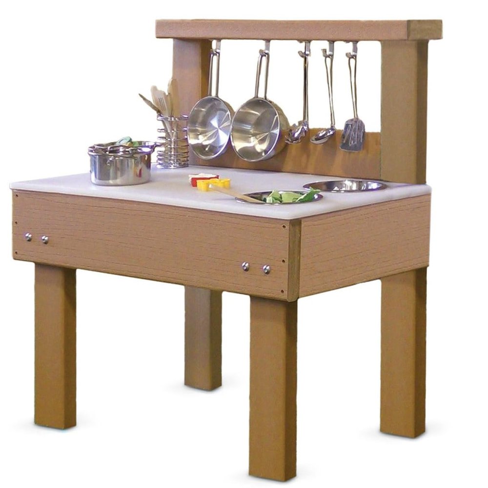 Kids' Station Indoor/Outdoor Toddler MUD Kitchen with Utensils