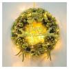 MESURG 16" Prelit Christmas Wreath Decor for Front Door,Christmas Wreath with Lights Winter Wreath,Outdoor Lighted Christmas Wreaths,Artificial Christmas Decoration Door Hangings Wreath view 1