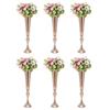 6Pcs Metal Flowers Vase for Wedding Reception, 56.5cm/22.2" Tall Wedding Centerpieces Vase, Table Decor Centrepiece, Gold Vases Flower Stand for Party Birthday (6Pcs,13 * 56.5cm/5.1 * 22.2in) view 1