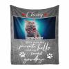 Custom Cat Portrait Blanket Personalized Pet Name/Photo/Date Blanket Customized Memorial Blanket Gift for Pet Lover - Soft Throw Blanket 60"x80" view 1