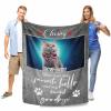 Custom Cat Portrait Blanket Personalized Pet Name/Photo/Date Blanket Customized Memorial Blanket Gift for Pet Lover - Soft Throw Blanket 60"x80" view 2