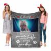 Custom Cat Portrait Blanket Personalized Pet Name/Photo/Date Blanket Customized Memorial Blanket Gift for Pet Lover - Soft Throw Blanket 60"x80" view 4