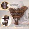 ANROYE Luna Moth Crystal Shelf Display, Boho Pine Wood Wall Floating Shelves with Light for Gem Stone Essential Oil Storage, Bohemian Wooden Butterfly Hanging Witch Rustic Decor Holder view 3