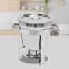 CNCEST 7L/7.4Qt Chafing Dish Buffet Set, Round Stainless Steel Chafer and Buffet Warmer, Soup Warmer with Lid, Silver view 2
