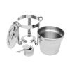 CNCEST 7L/7.4Qt Chafing Dish Buffet Set, Round Stainless Steel Chafer and Buffet Warmer, Soup Warmer with Lid, Silver view 4