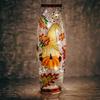 A Cheerful Giver Fall Gnome Crackle Glass Vase - Christmas Holiday Flower Vase - Seasonal Home Table Top Dcor view 2