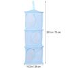 Zerodeko Stuffed Animals Stuffed Animal Storage Mesh Hanging Storage Space Saver Bags Organizer Foldable Organizer 3 Compartments Net Basket for Kids Room Bathroom Blue Plush view 3