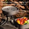 Boundless Voyage Titanium Non-Stick Frying Pan with Folding Handle Non-Stick Ceramic Coating Frypan Cooking Pot for Outdoor Camping Picnic Backpacking (L) with Lid view 2
