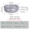 Boundless Voyage Titanium Non-Stick Frying Pan with Folding Handle Non-Stick Ceramic Coating Frypan Cooking Pot for Outdoor Camping Picnic Backpacking (L) with Lid view 3