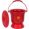 Zerodeko Toilet Tank Riser Wedding Chamber Pots with Lid Handle Plastic Spittoon Urine Pots Urinal Chamber Pot Urine Bucket Wedding 40X26cm (Red) Portable Portable Portable Toilet view 1